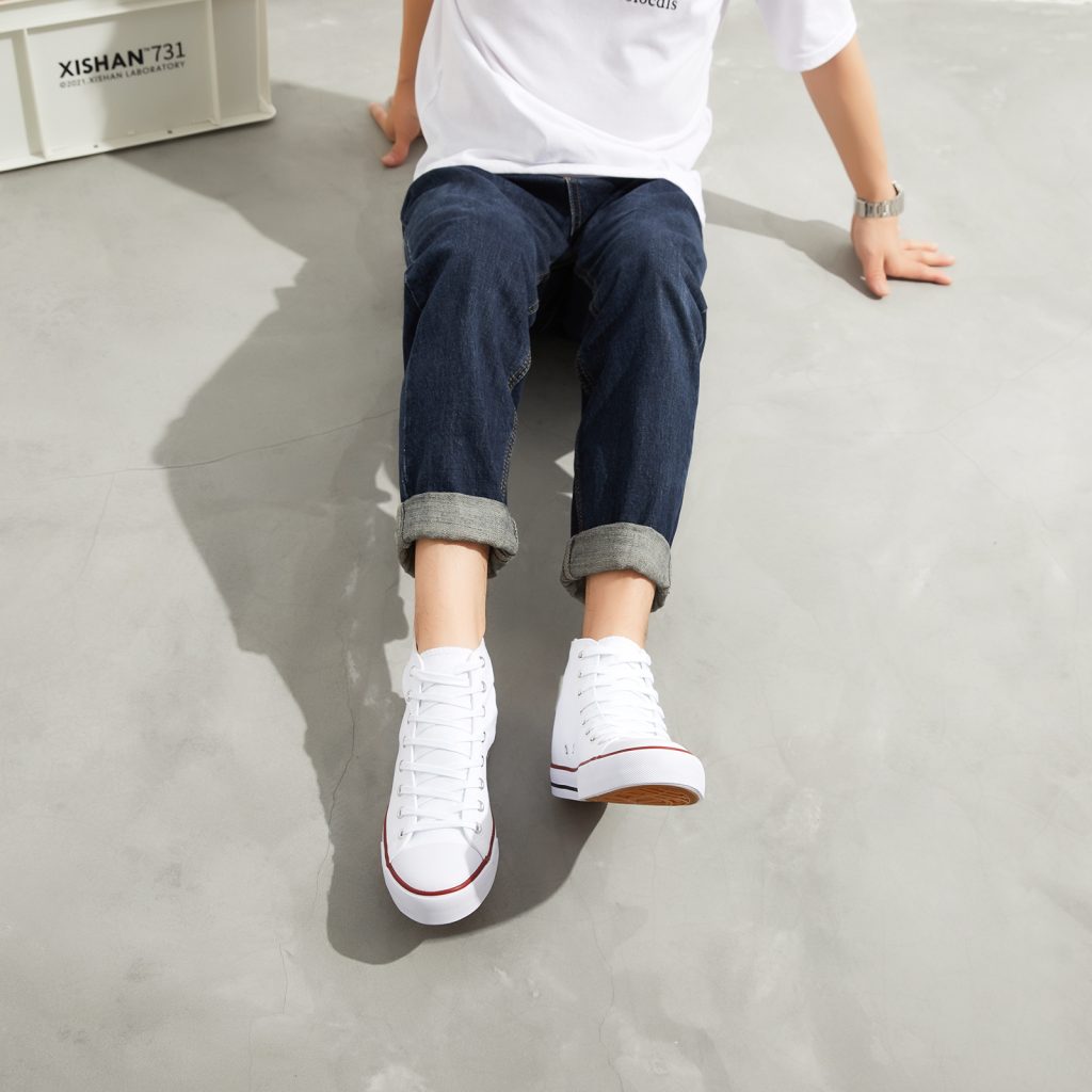 Plain White Customised Sneakers - Comfortable White Boots