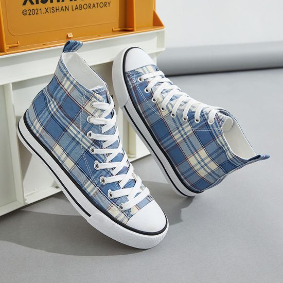 Blue Buffalo Plaid Canvas Shoes